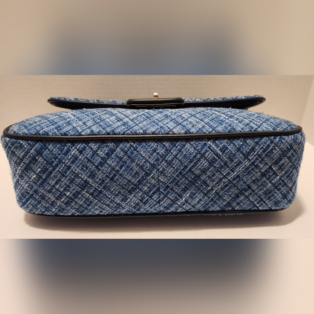 KARL LAGERFELD Paris Agyness Quilted Denim Shoulder Bag NWT - Picture 10 of 10